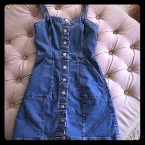 Button up denim dress